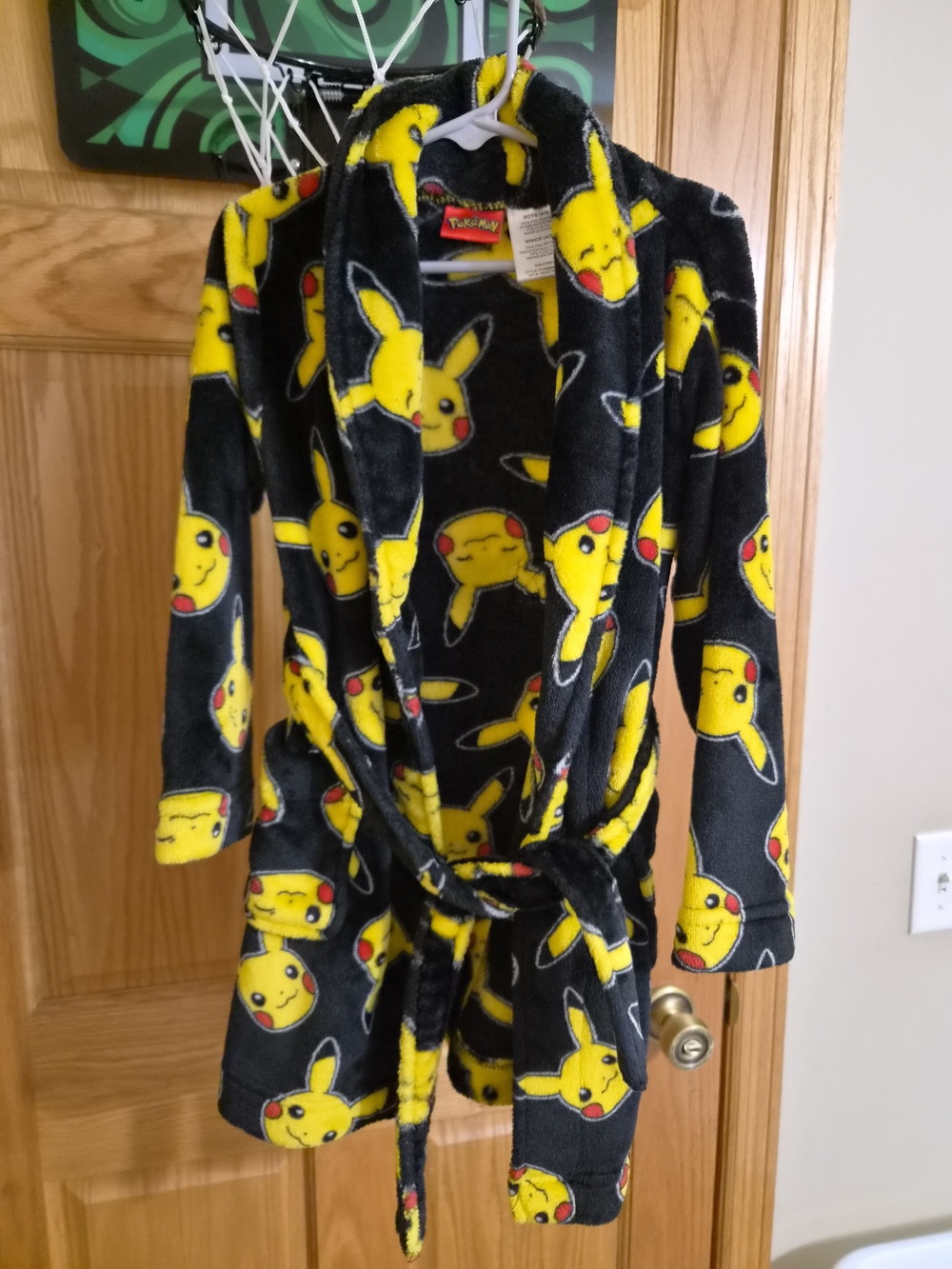 Pokemon Black & Yellow Pikachu Fleece Robe for Kids